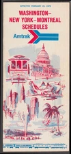Amtrak Washington DC-NY-Montreal Timetables 2/23 1975