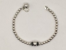 CUTE Girls Children's .925 Sterling Silver Ball Bead Jingle Bell Bracelet 5.5"