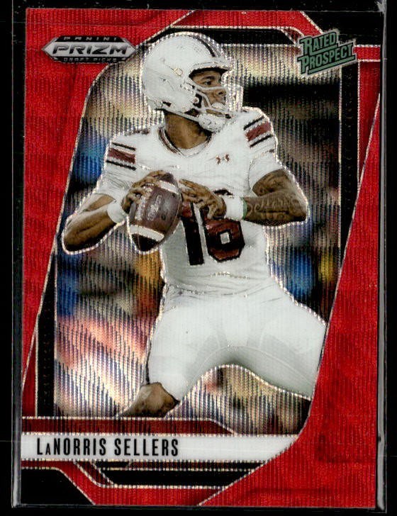 L92,366 - 2025 Panini Prizm Draft Picks Prizms Ruby Wave #165 LaNorris Sellers