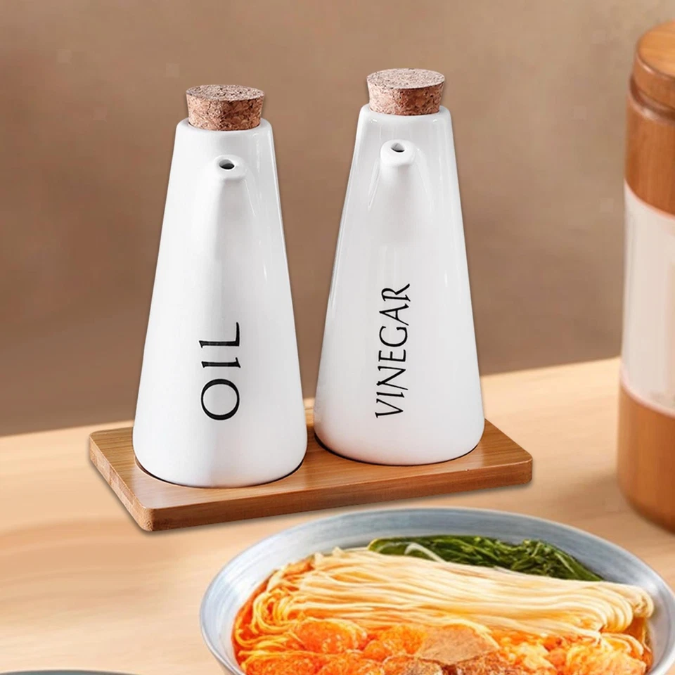 Porcelain Oil and Vinegar Dispenser Set for Storage Vinegar Liquids Home Use