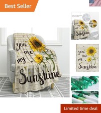 Sunflower Patterned Blanket - Machine Washable Throw for Home Travel, 50"x60"