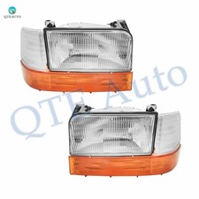 Headlights Assembly Turn Signal Lamp For 1992-1997 Ford F-super Duty With Bulb