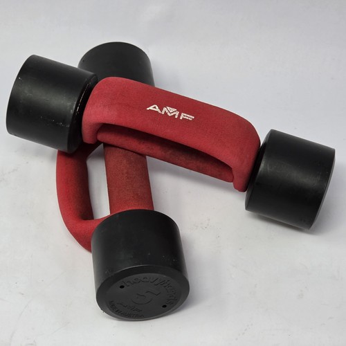 Vintage AMF Heavyhands 5 lbs Aerobic Weights Set of 4 w/ 2 Red Handles