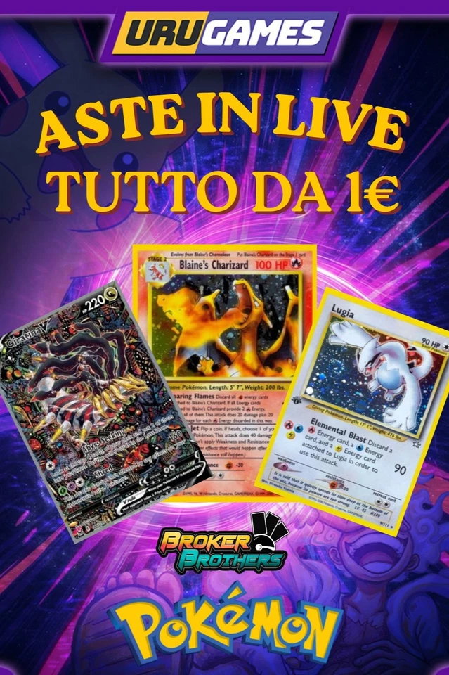 LIVE POKEMON TUTTO 1€ URUGAMES CARTE E PRODOTTI RIP AND SHIP