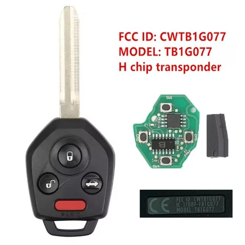 Replacement Remote Head Key Fob CWTB1G077 +H  For SUBARU ACCENT FORESTER IMPREZA