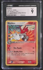 Pokémon Card Blaziken 1/17 POP Series 1 Holo CGC 9 Mint 2006 Cosmos Holo
