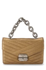 Chanel Gold Diagonal Calfskin Gabrielle Convertible Flap Bag Small - WGACA