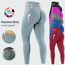 Hidden Scrunch Butt Workout Leggings for Women Seamless Mid Low Waist 25" Impact