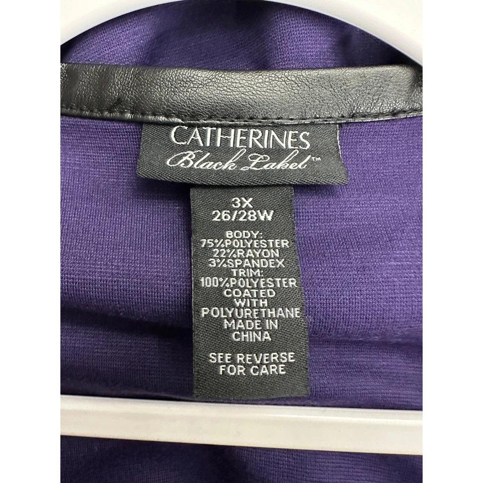 Chaqueta de moto Catherines Black Label para mujer púrpura talla 3X ribete de cuero sintético elegante Foto 3 de 4