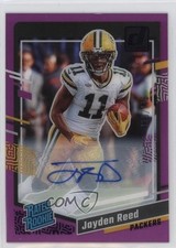2023 Panini Clearly Donruss Purple Auto 139/175 Jayden Reed #68 Auto v9t