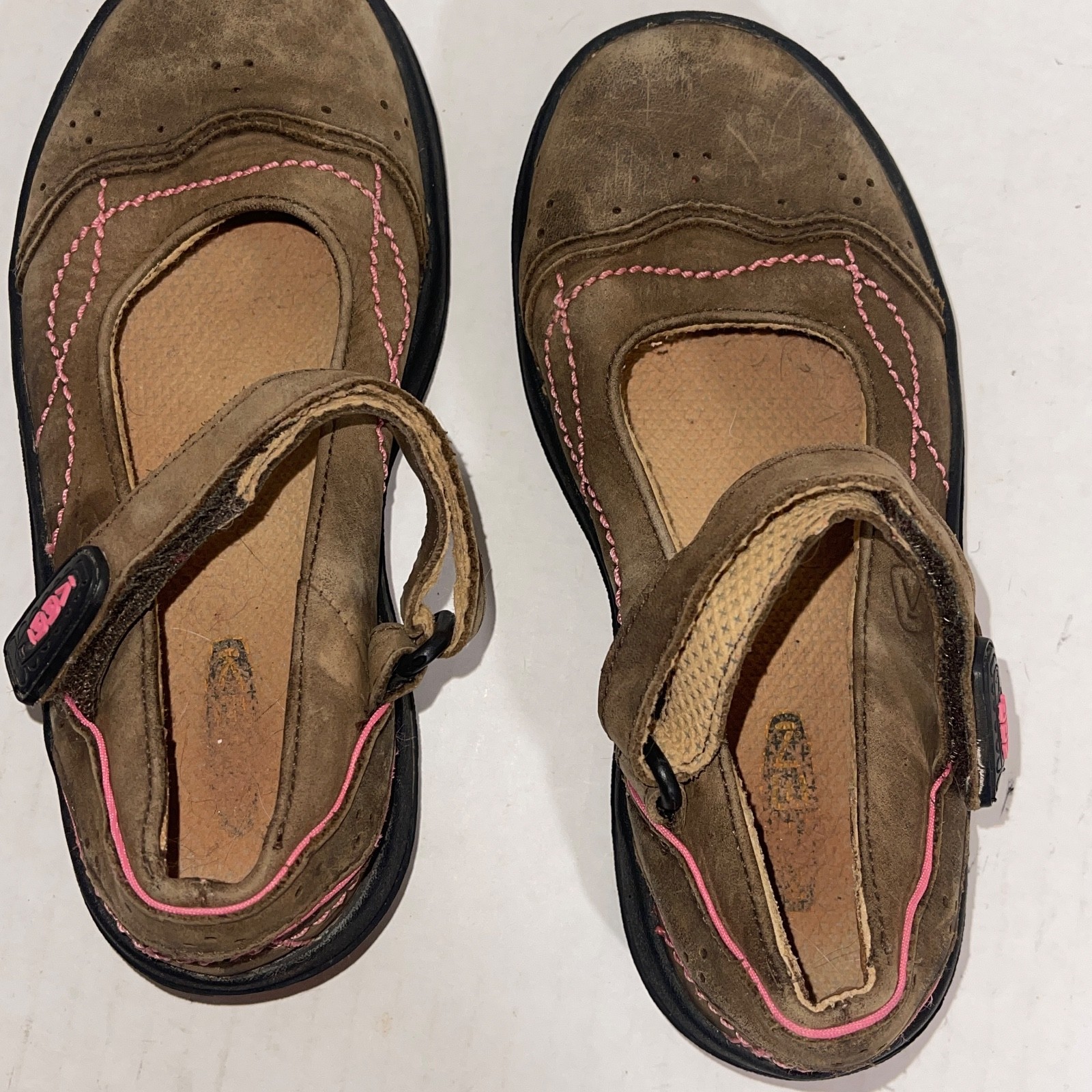 Scarpe casual da trekking Keen Little Girls in pelle marrone Mary Janes bambini 13