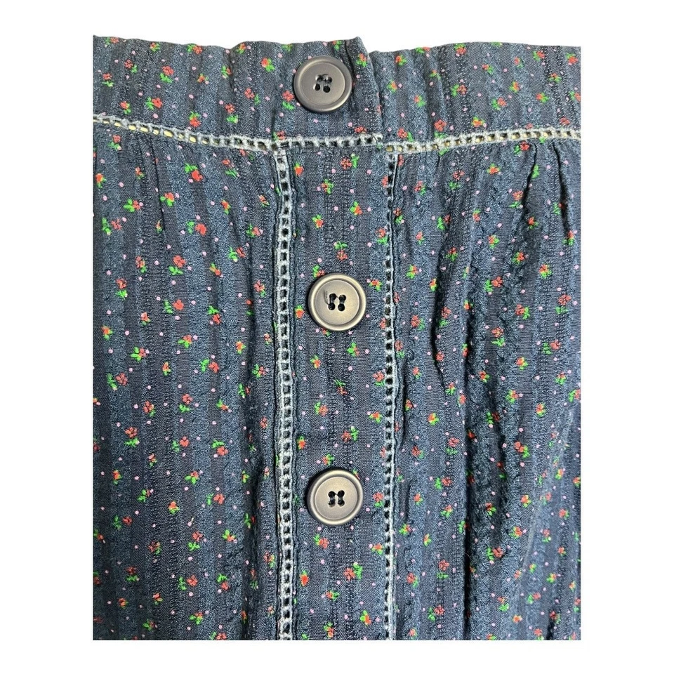 Mameluco Flying Tomato Floral Sin Mangas Azul Para Mujer Talla M Informal Boho Verano Foto 4 de 4