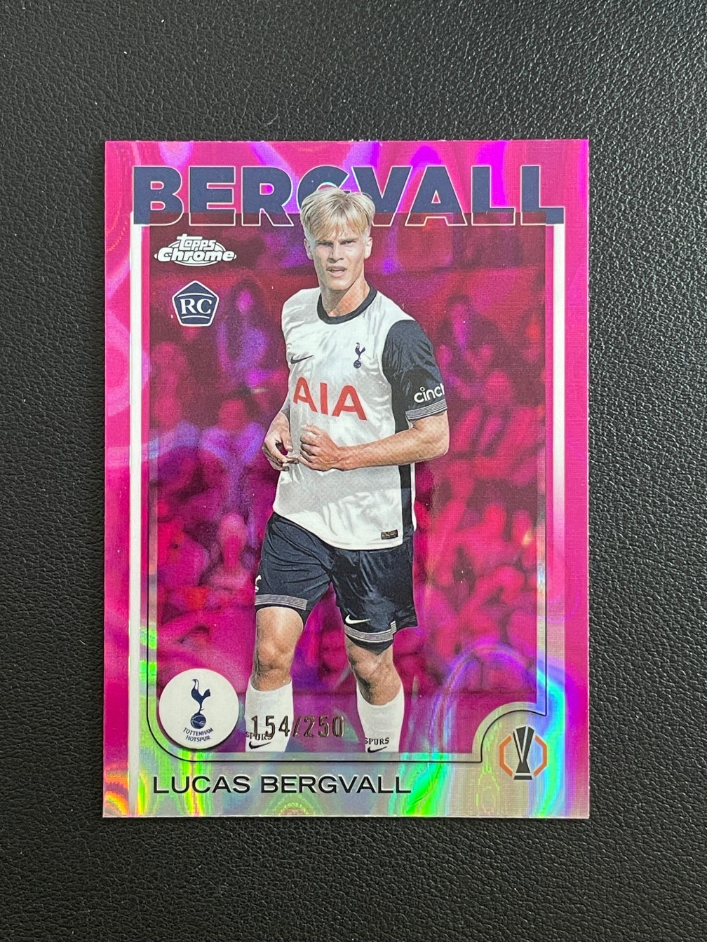 Lucas Bergvall 2024-25 Topps Chrome UEFA Pink Lava Refractor /250 #112