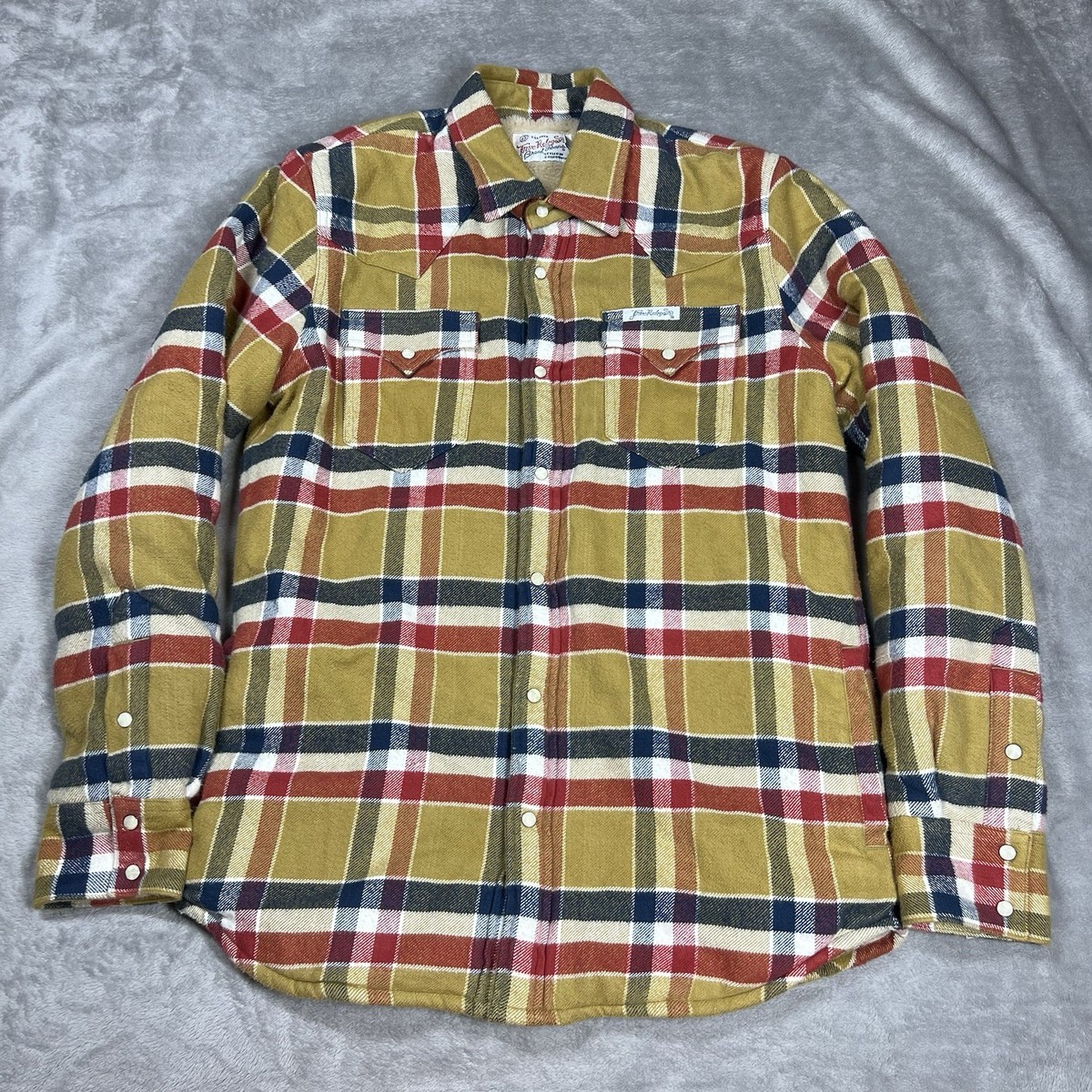 True Religion Sherpa Flannel Jacket Men L Plaid Lined Shacket