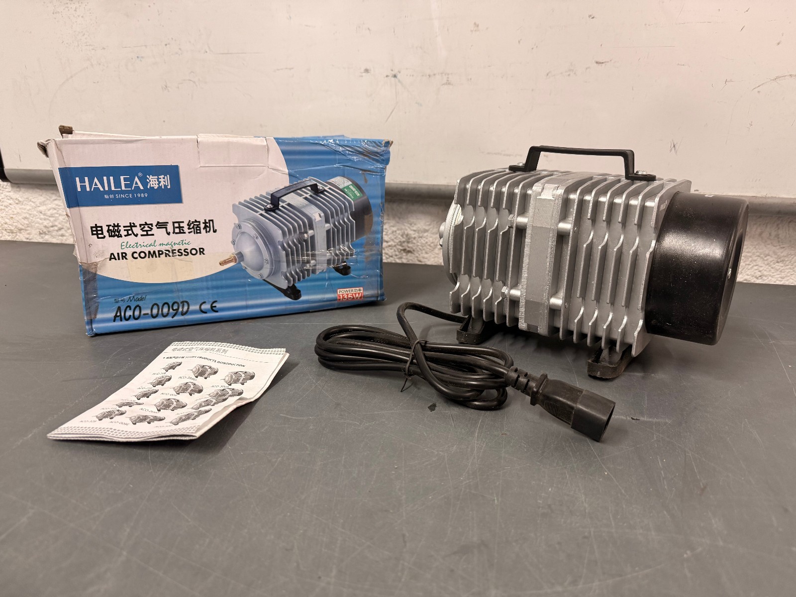 Hailea Electrical Magnetic Air Compressor, 5 CFM, 110V, 135W Model # ACO-009D