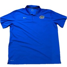 Florida Gators Nike Dri FIt Polo Shirt Men's 3XL Blue Performance UF Swamp Chomp