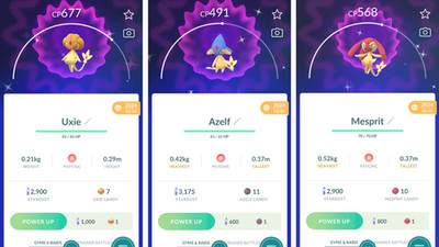  Shiny Lake Trio (Schillernd Seen-Trio) Pokemon GO  Mini PTC 80k