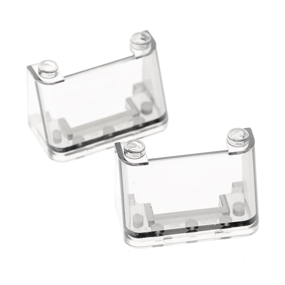 2x Lego Windshield 2x4x2 Transparent White Cockpit Window 35260 3823