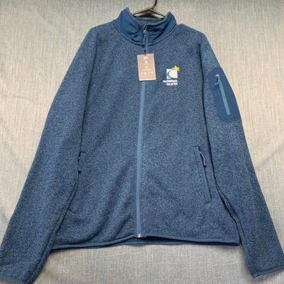 Fossa Men's Fleece Jacket Size XL Blue NIH Children's Inn Full Zip Villa Sweater