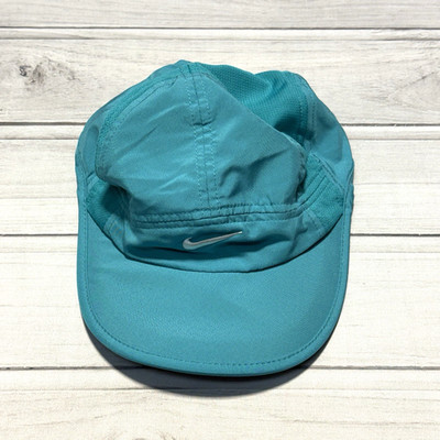 Nike Featherlight 7 Panel Hat Cap Blue Running Cycling Dri Fit Tailwind Light