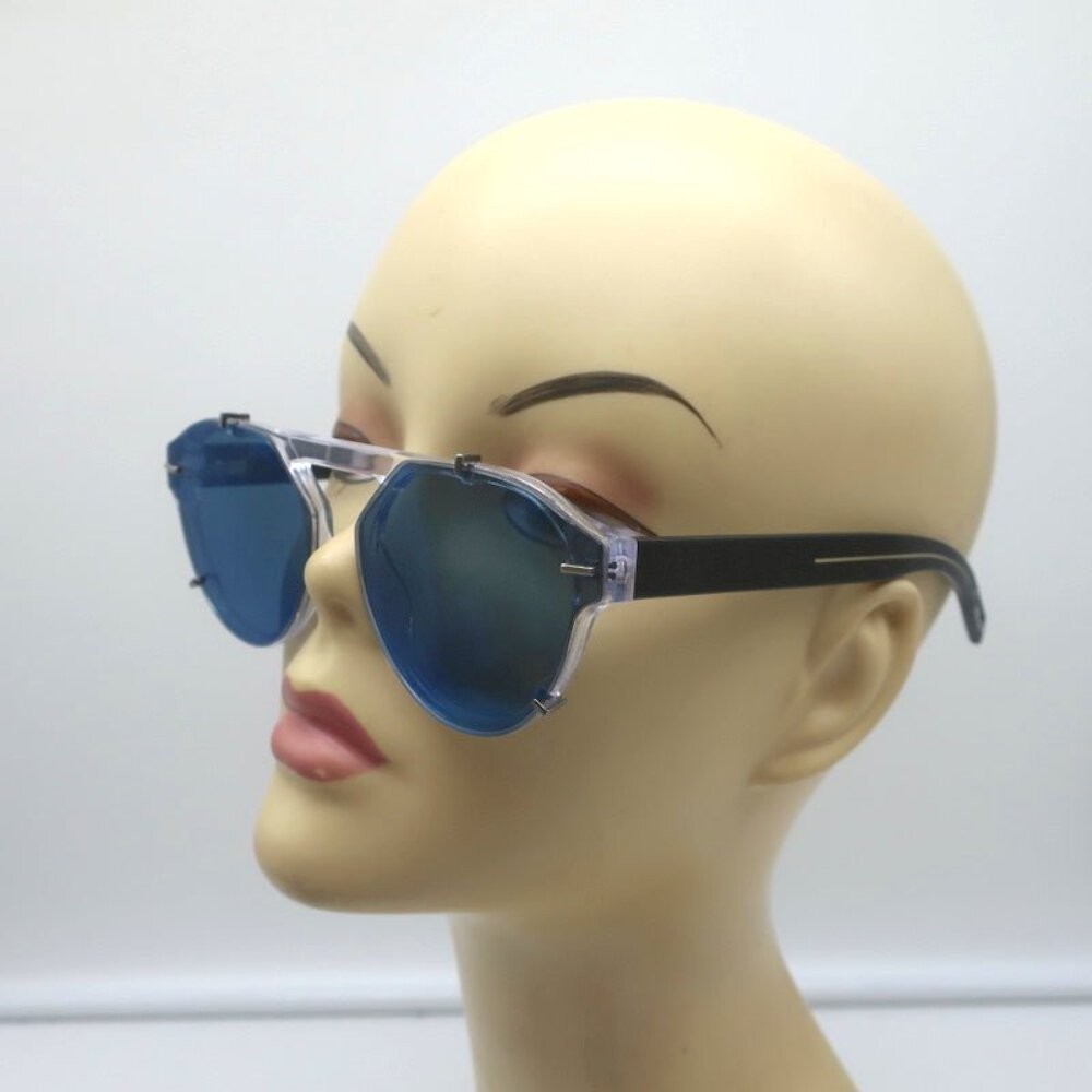 Dior Homme BlackTie 254S Mirrored Sunglasses Black/Blue MNGC8 image 2