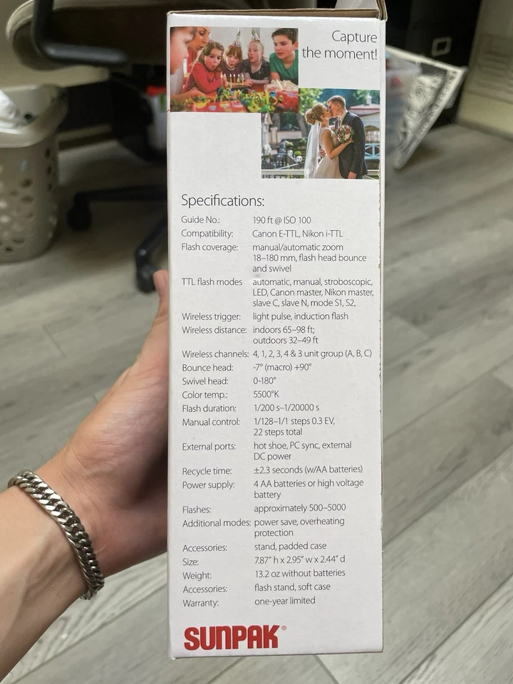 Sunpak DF4000U PowerZoom Flash for Canon Nikon DSLR Cameras - Image 3 of 4