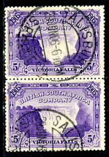 Rhodesia 1905 British QV 5' Violet Victoria Falls SG #99 VFU S570
