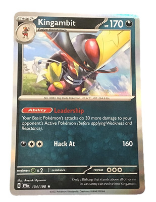 POKÉMON CARD KINGAMBIT 134/198 REVERSE HOLO SCARLET & VIOLET Free Post