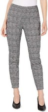 Maison Jules Women's Menswear Plaid Pants Black Combo Size XL NWT