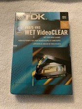 TDK Wet Video Clear VHS Head Cleaner VHS/S Video VCR Cleaner. New- Sealed.