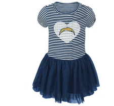 Outerstuff NFL Toddler Girls Los Angeles Chargers Celebration Tutu Sequins Dress