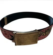 Y2K Buckle Down Lovebirds Lucky Dice Cherries Pink Belt Punk Grunge Skater