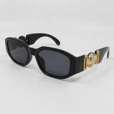Fashion Sunglasses Retro Black/Grey Gold Logo Vintage Fashion Irregular Frame
