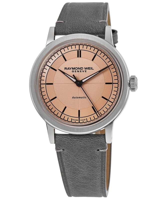 New Raymond Weil Millesime Automatic Salmon Dial Men's Watch 2925-STC-80001