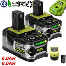 For RYOBI P108 18V 18 Volt One Plus 8.0Ah 3Ah 6Ah Lithium-ion Battery / Charger