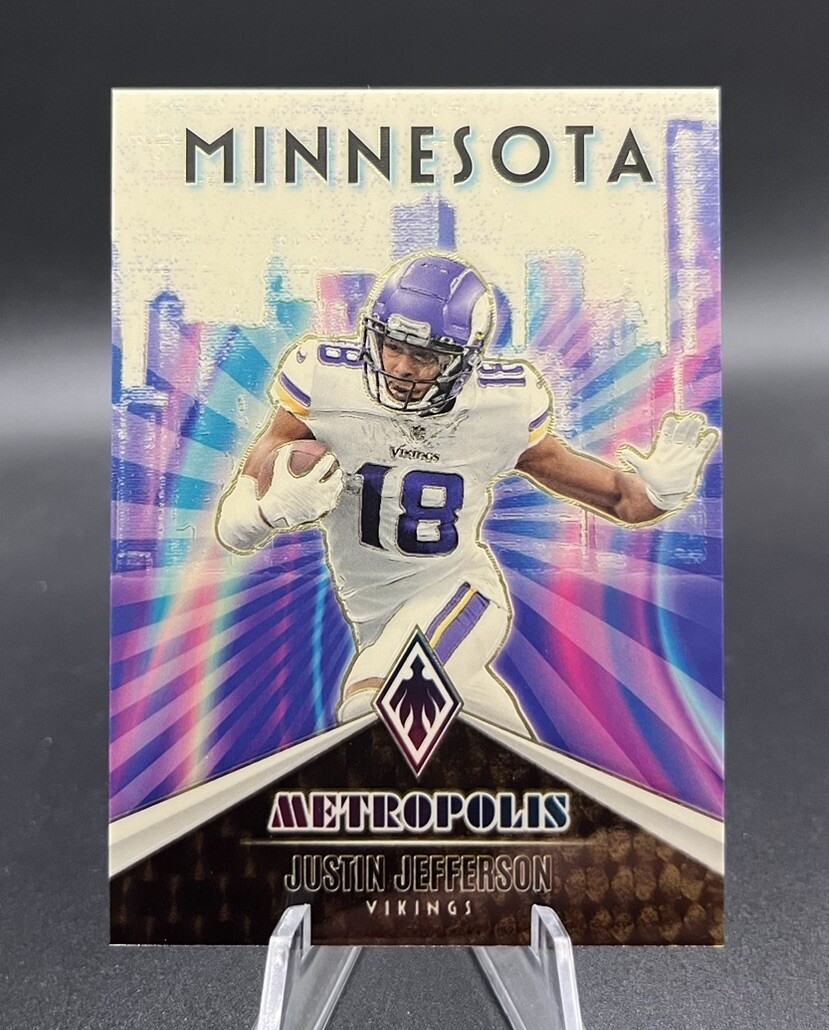 2023 Phoenix Football JUSTIN JEFFERSON Metropolis Case Hit SSP Card Vikings #2