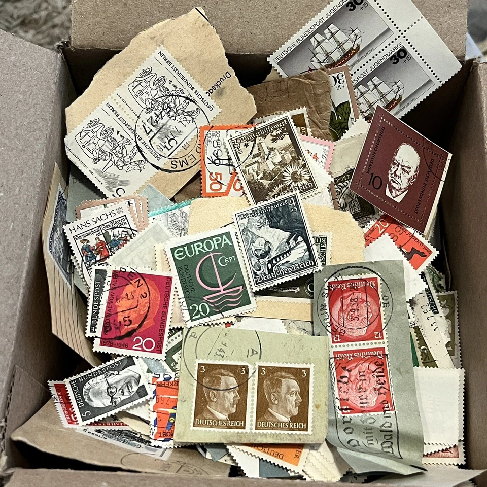 GERMANY BOX LOT OF STAMPS FANCY CANCELS, MINT STRIPS, HITLER, HYPERINFLATION #1 - Image 4 of 4