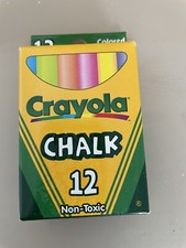 Crayola Assorted CHALK 12 Count Non-Toxic Classroom Office Coloring 51-0816 NEW