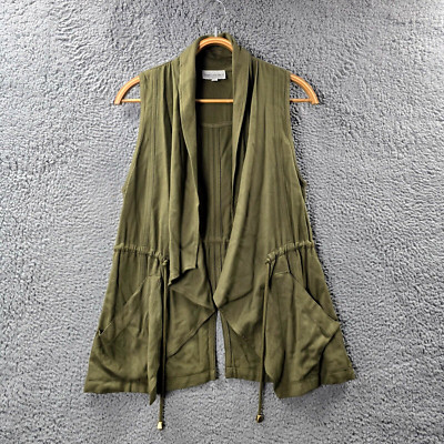 Target Womens Vest Jacket Size 8 Green Sleeveless Drawstring Waist