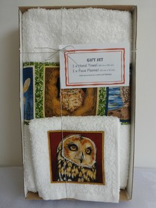 Owls Barn Tawny Little Short Eared Birds Hand Towel Face