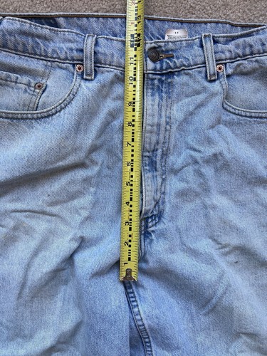 VINTAGE 90s Levis 550 36x30 Jeans Denim Blue Relaxed Fit Straight Leg Distressed - Picture 3 of 10