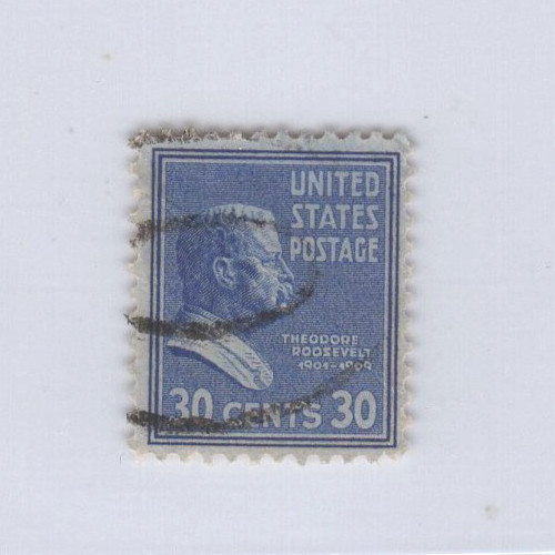 Vintage U.S. Postage 30 cents THEODORE ROOSEVELT postmarked Stamp