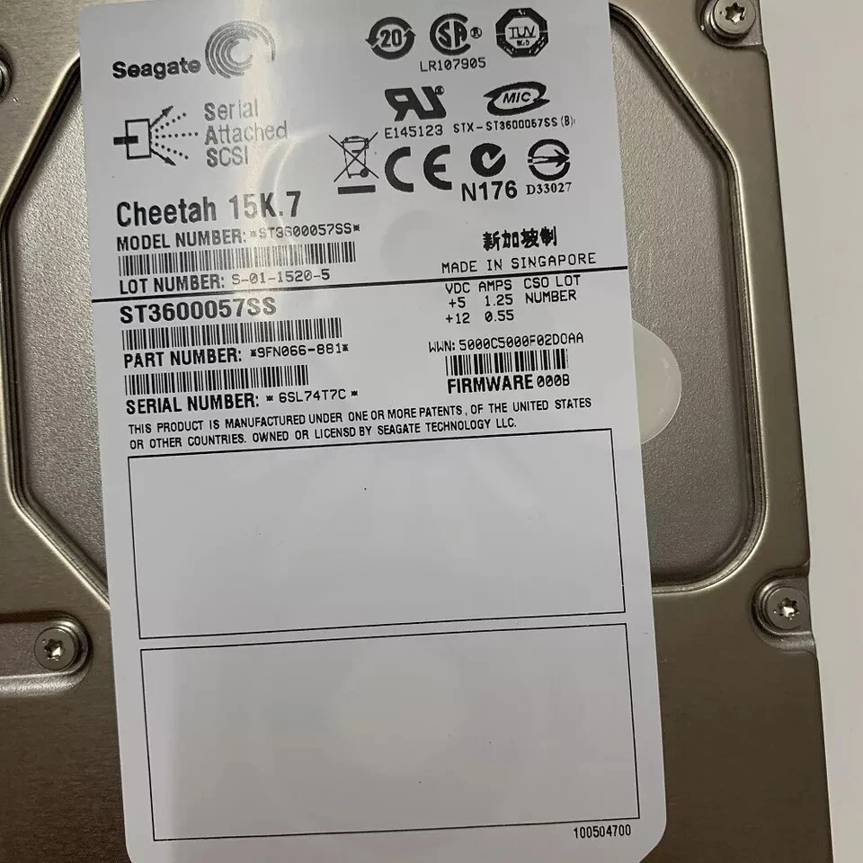 SEAGATE ST3600057SS 600GB 3.5" 15K7 SAS Hard Drive 9FN066 100% Original NEW - Image 3 of 4