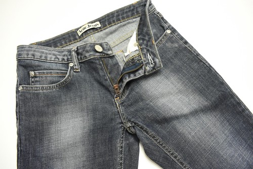 ACNE JEANS Hep Matrix Jeans Women's W26/L34 Slim Fit Fade Effect Zip Fly Blue - Picture 4 of 8