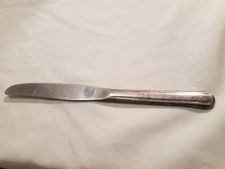 Vintage Serrated Table/ Butter Knife W Solid Handle Marked O U Engraved 9"