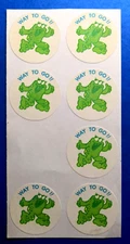 Vintage 80s Trend Scratch n Sniff Spearmint Frog Sticker Sheet Of 7 Stickers