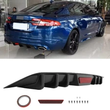 Glossy Black Rear Bumper Diffuser Fins Spoiler Lip Splitter For Jaguar XF X250