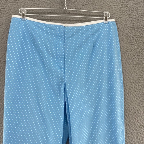 Talbots Pants Womens 14 Blue Polka Dot Stretch Cropped Capri Tapered Everyday - Picture 2 of 11