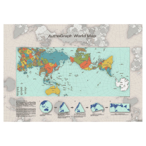 Authagraph Map Of The World Authagraph World Map Poster World Map | Ebay