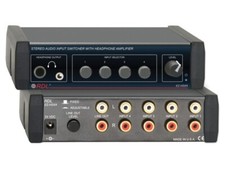 RDL EZ-HSX4 Stereo Audio Input Switcher with Headphone Amp - 4X1